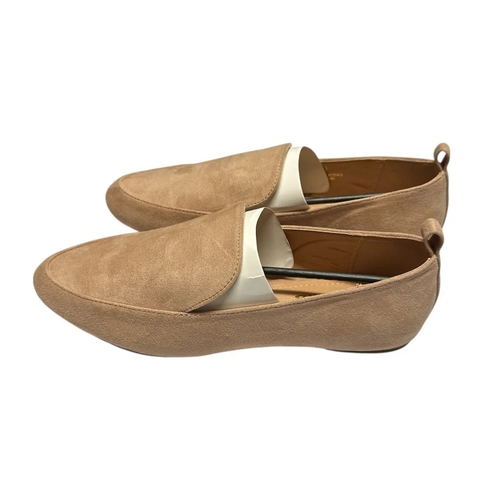 Lulus Bellona Nude Suede Loafers Women's Size 7